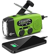 Esky Emergency Hand Crank Radio with 3 LED Flashlight, AM/FM/NOAA Portable Weather Radio with 200...