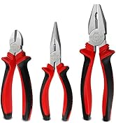 WISEUP Professional Plier Set Industrial Tool Cr-V 6" Long Needle Nose Pliers 6" Diagonal Cutting...