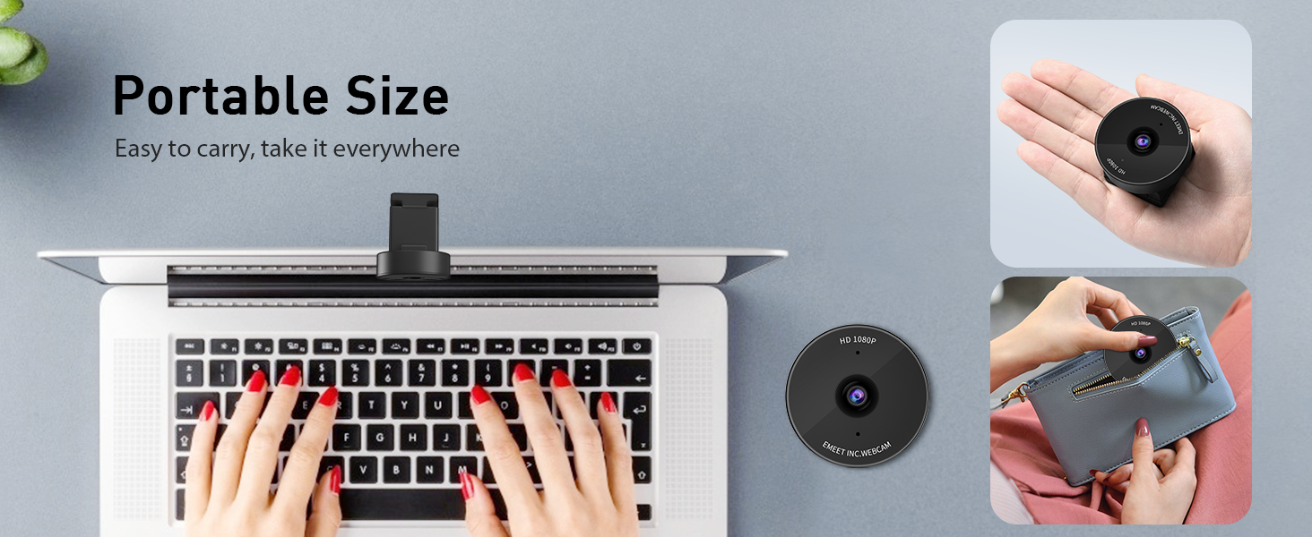 EMEET C950 web camera comes with portable size