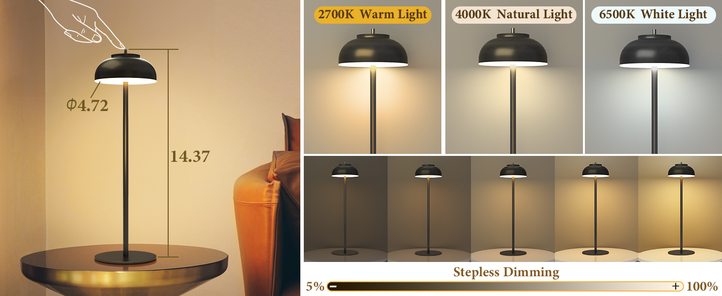 cordless touch lamp dimmable