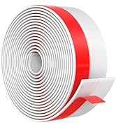 Wide Silicone Weather Stripping Door Seal with Strong Adhesive 2" x 20 ft, Draft Stopper for Gara...