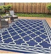 Garvee Outdoor Rug for Patio Clearance, 10'x14' Waterproof Large Camping Mat, Reversible Plastic ...