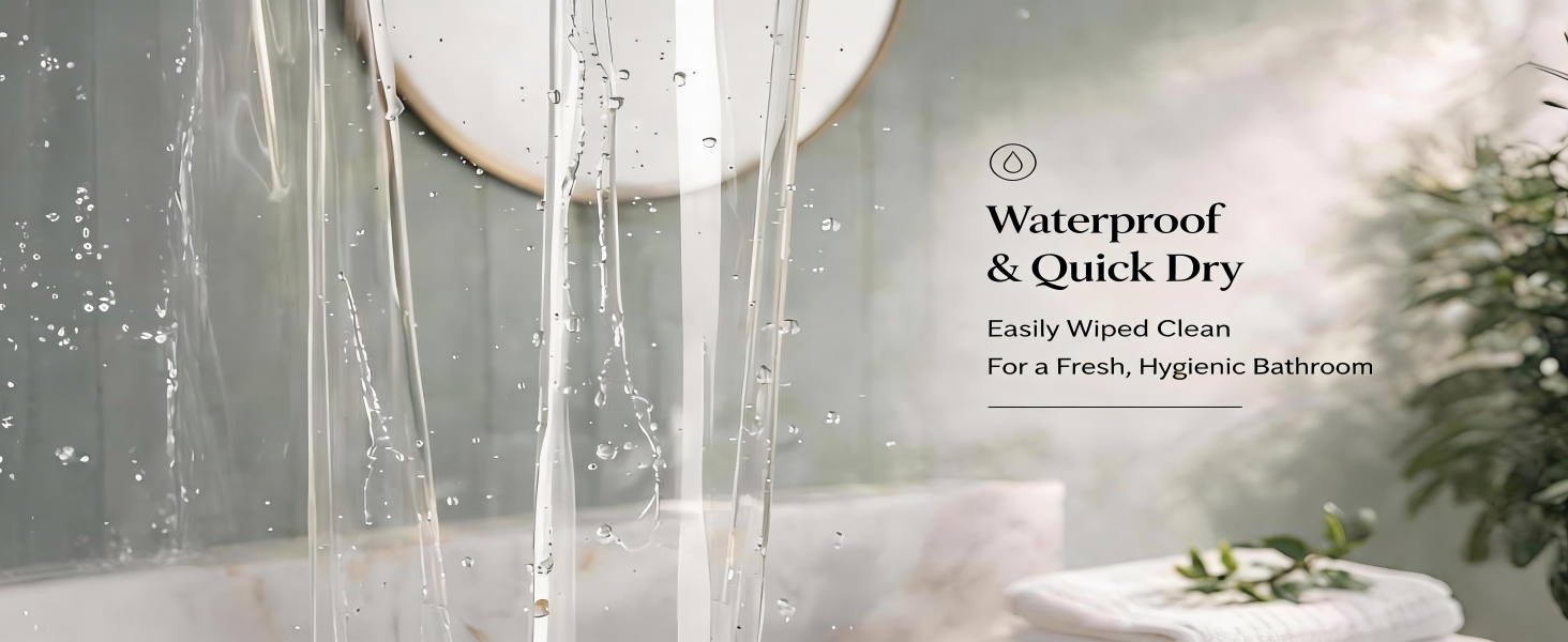 clear shower curtain liner waterproof bath liner PEVA plastic shower curtain transparent