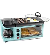 Nostalgia 3-in-1 Breakfast Station - Includes Coffee Maker, Non-Stick Griddle, and 4-Slice Toaste...
