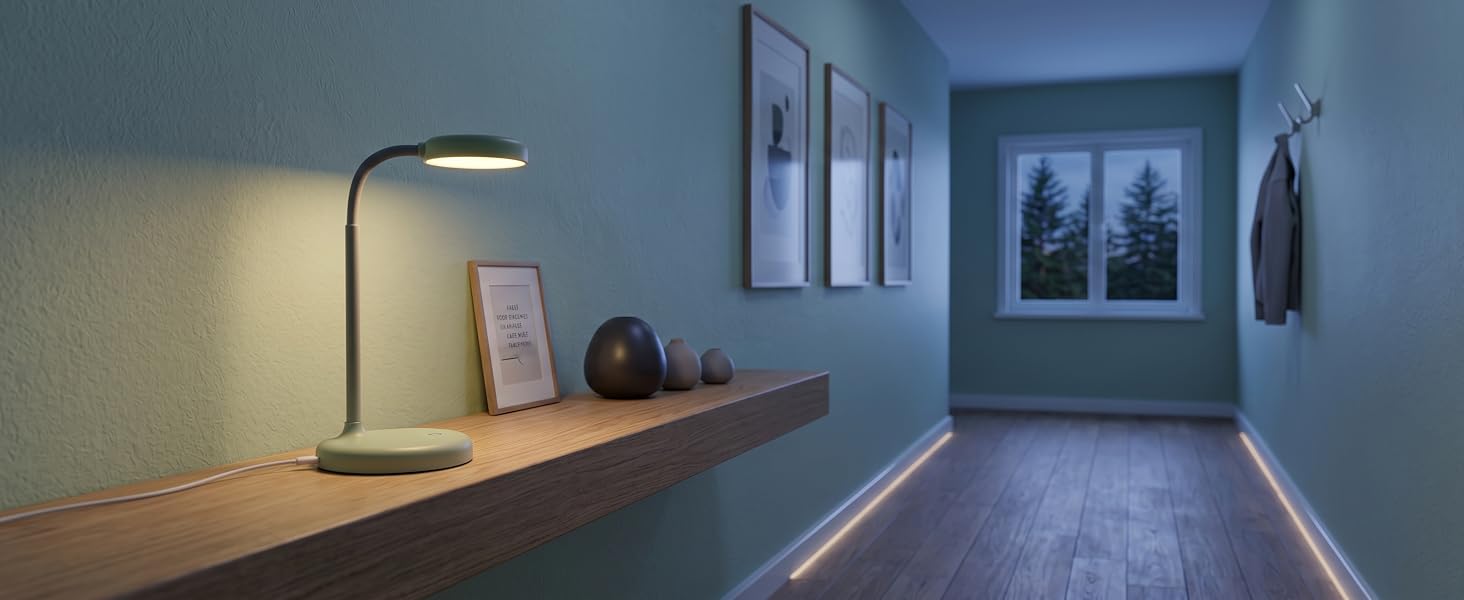 Lamp on the hallway shelf