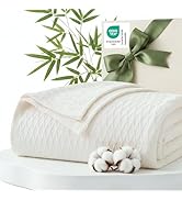 Bedsure Cooling Blanket of Rayon Derived from Bamboo - Lightweight Breathable Cotton Summer Blank...