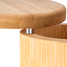Bamboo Salt Cellar Spice Box with Magnetic Swivel Lid