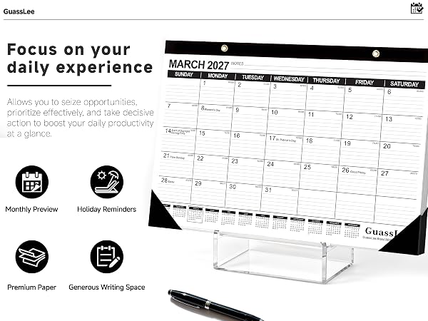 desk calendar 2026-2027