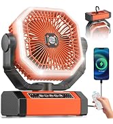 Battery Powered Fan - 9-Inch Rechargeable Fan Portable, 20000mAh(60Hrs) Camping Fans for Tent, Au...