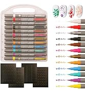 12 Color Nail Art Pens Set Acrylic Paint Markers Nail Polish Drawing Liner Brush Fine Tip Markers...
