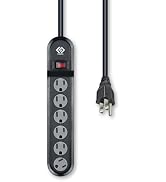 OSKOS Surge Protector Power Strip, 6 outlets, 500 Joules, 6FT Extension Cord, UL Listed,15A Circu...