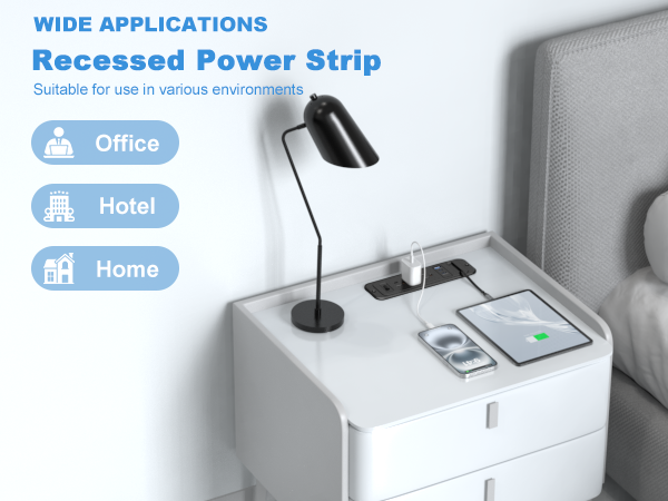 furniture recessed power strip