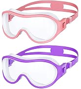 COOLOO Kids Goggles, 2 Packs Kids Swim Goggles for Boys Girls, Goggles for Kids 3-6 6-14 14-16