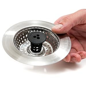 kitchen shroom, oxo, danco, good grips, uxoz, catcher, basket, drain, sink, slow drain, snake