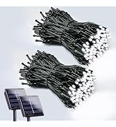 EEW 2-Pack 200 LED Solar String Lights for Outside, Solar Christmas Lights with 8 Lighting Modes,...
