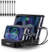 MSTJRY Charging Station for Multiple Devices : 5 Port Multi USB-A Charger Stations Multi-Device O...