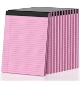 12 Pack Pink Legal Pads 8.5 x 11 Note Pads Wide Ruled Notepads Writing Pad | Micro Perforated Lin...