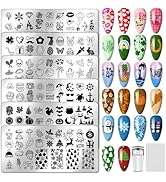PH PandaHall 6pcs Holiday Themes Nail Stamping Plates Valentines Easter Nails Art Stencils Summer...