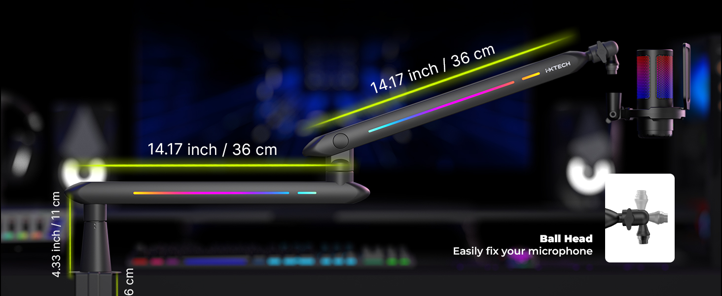 White cable management podcast equipment mic stand gaming accessories microphone pc arm home office