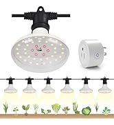 DingChen Smart LED Grow Lights with Smart Plug, Waterproof Full Spectrum String Grow Light, 22FT ...