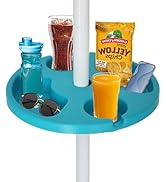 AMMSUN 13" Beach Umbrella Table Tray for Beach, Patio, Garden, Swimming Pool with Cup Holders, Sn...