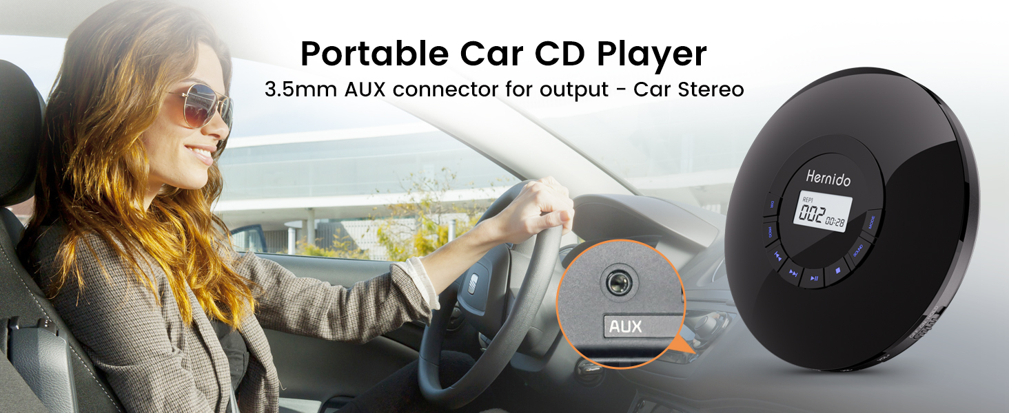 CD PLAYER FOR CAR WITH AUX IN