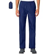 UIQUR Mens Rain Pants Waterproof Pants Lightweight Packable Half Leg Zip Pant Cuffs for Hiking Fi...