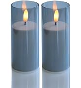 EZiKitchen 2 Pack LED Battery Operated Candles 2"x 5" Plastic Flickering Flameless Candles with T...