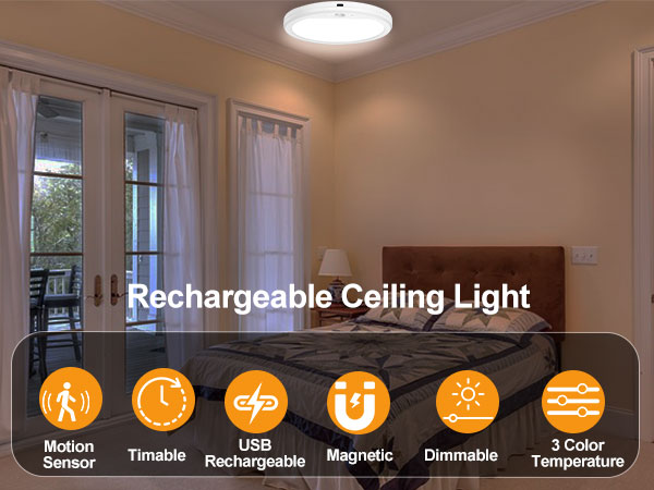 rechargeable motion sensor ceiling light