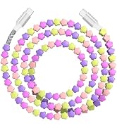 Jelanry 6FT USB-C to USB-C Fast Charging Cable Beaded Data Sync, Women Girl | Cute kawaii beaded ...