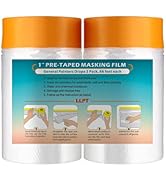 LLPT Tape and Drape 25.6”(Unfolded) x 66 Ft Each 2 Pack Pre-Taped Masking Film 0.27 Mil Painters ...