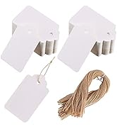 Paper Tags Gift Hang Tags with String 200pcs White