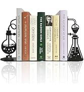 Chemistry Metal Bookends for Shelves, Experimental Bookends Decor for Chemistry Classroom Laborat...
