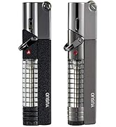 YUSUD Butane Fuel Lighter, 2 Pack Torch Jet Lighter with Visible Gas, Lockable Flame, Windproof L...