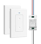 3 Way Wireless Light Switch and Receiver Kit, WILAWELS Wireless Light Switch with 2 Receivers for...