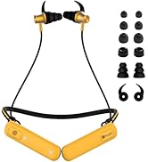 Hmusic H23Pro Neckband Bluetooth Headphones, IPX7 Waterproof, 30dB Tri-Flange Earplug Headphones,...