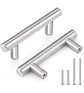 Probrico 10 Pack|Euro Style T Bar Cabinet Pulls Stainless Steel Kitchen Handles Bathroom Cupboard...
