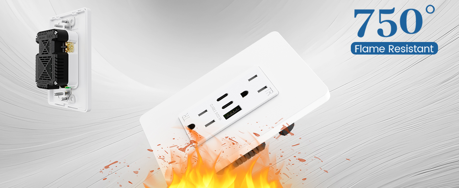 Tamper-Resistant Outlet With USB C Ports