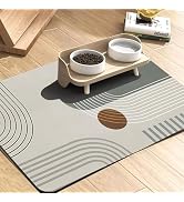 Dog Food and Water Bowl Placemat, Quick Dry Dog Mats for Water Spills, Puppy Pad Tray Prevent Foo...