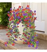 Evoio Artificial Hanging Flowers for Outdoors, 2 PCS Faux Silk Daisy Outdoor Flowers UV Resistant...