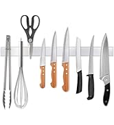 Ninonly 20 Inch Magnetic Knife Strip, Premium Stainless Steel Wall Mounted Kitchen Knives Bar,Spa...