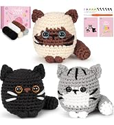 Fortuning's JDS Crochet Kit for Beginners, Cat Crochet Kit for Adults Beginner, Complete DIY Croc...