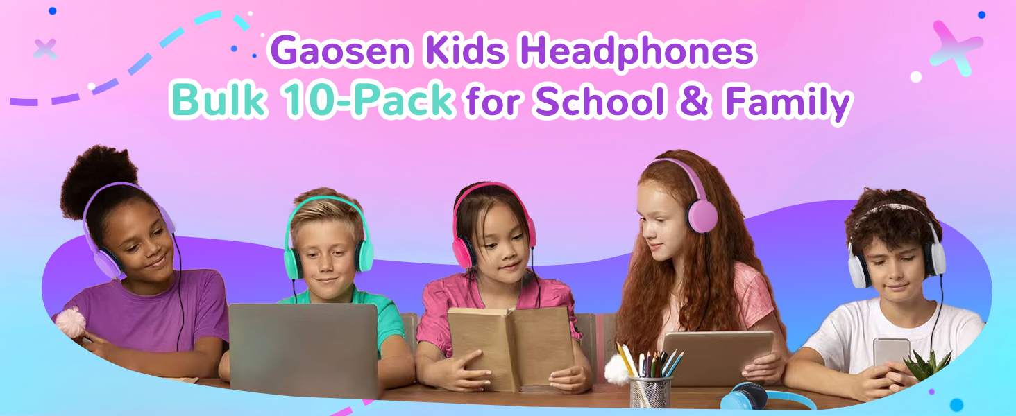 10 Pack Kids Headphone for Classroom