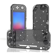 ECHZOVE Glitter Comfort Grip Case for Switch lite, Protective Hard Case for Switch lite - Black