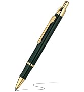 BEILUNER Luxury Gel Pen with 24K Gold Electroplating Finish, Green Piano Lacquer, Luxury Grade Cr...