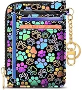 GIANCOMICS Slim Wallet Credit Card Holder Women, Puppy Dog Paw Rfid Blocking Small Card Case, Key...