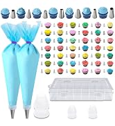 GZMAISULEE 55PCS Piping Bags Tips Set Reusable Pastry Bags and Frosting Tips Cakes Decorating Kit...