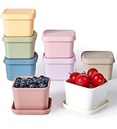 ISSEVE 8Pack 6oz Silicone Snack Containers for Kids, Reusable Small Containers with Lids, Leak Pr...