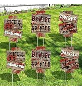 Zombie Outdoor Halloween Yard Signs - Pack of 6 | Vampire Graves Yard Signs for Haunted House Dec...