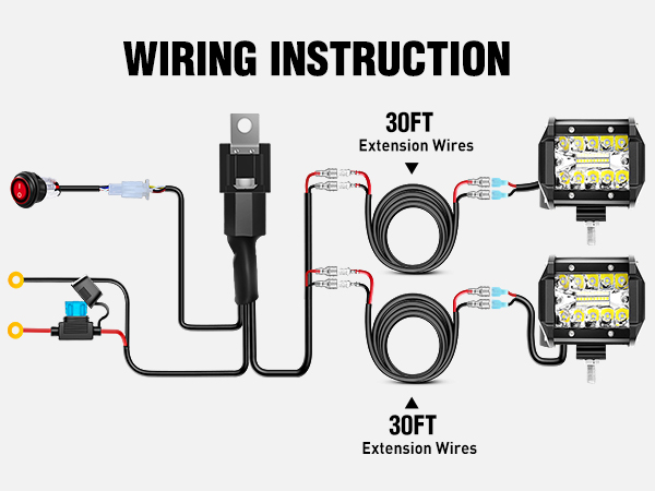 Nilight Oxygen Free Copper Wire Red Black Electrical Wire